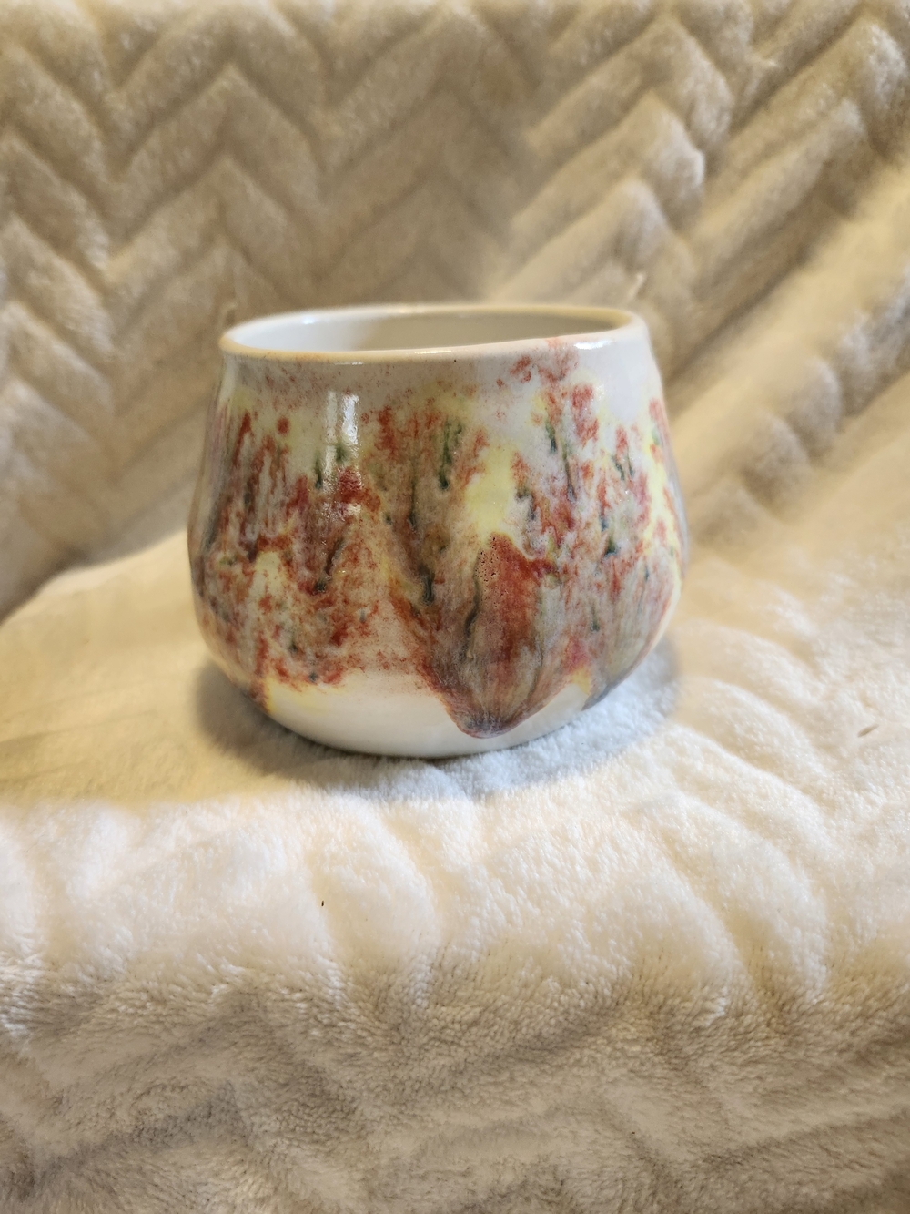 Handmade Ceramic Vase - Multicolor Drippy Glaze